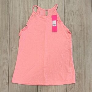Lilly Pulitzer Alek Ruffle Rank Top in Peach Nectar XXS